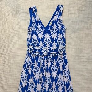 Boden Sienna Blue Floral Jersey Knit Maxi Dress Size 4R